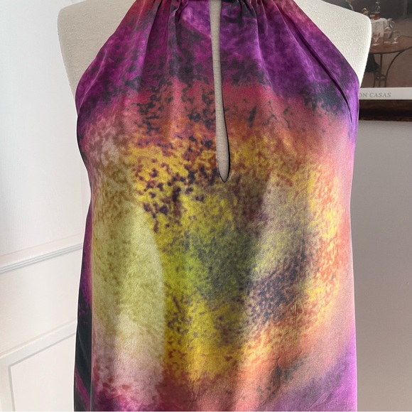 NEIMAN MARCUS SILK HALTER MINI DRESS - Picture 5 of 14